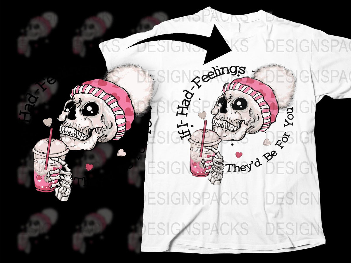 Gothic Skull T-Shirt with Pink Beanie, Graphic Tee, Cool Skull Drinking Design, Unisex Fashion Top