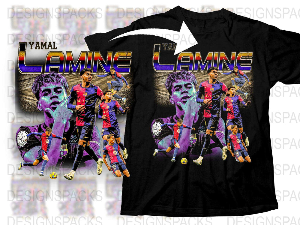 Vibrant Sports Themed T-Shirt, Colorful Soccer Player Graphic Tee, Casual Unisex Clothing