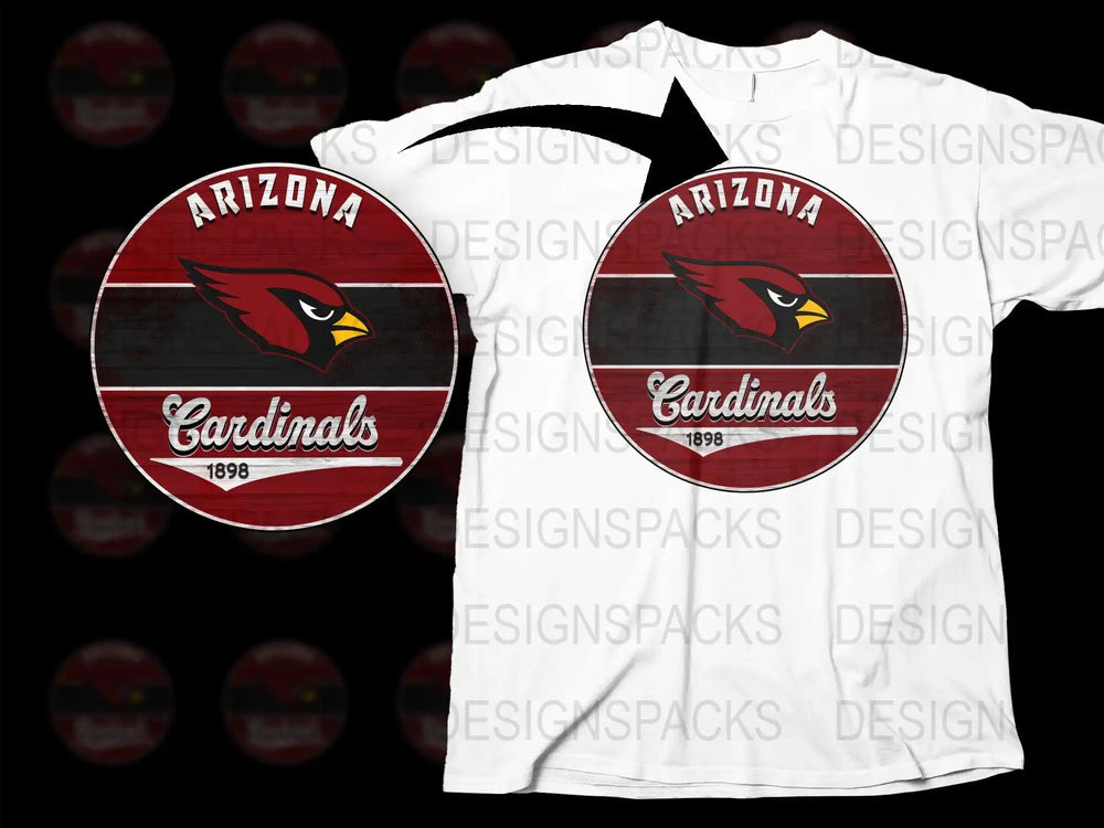 Arizona Cardinals Vintage Logo T-Shirt, Retro Sports Team Fan Apparel, Unisex White Tee