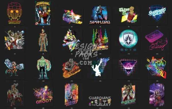 Guardians of the Galaxy print-ready designs for DTF, DTG, embroidery, and tumbler wraps