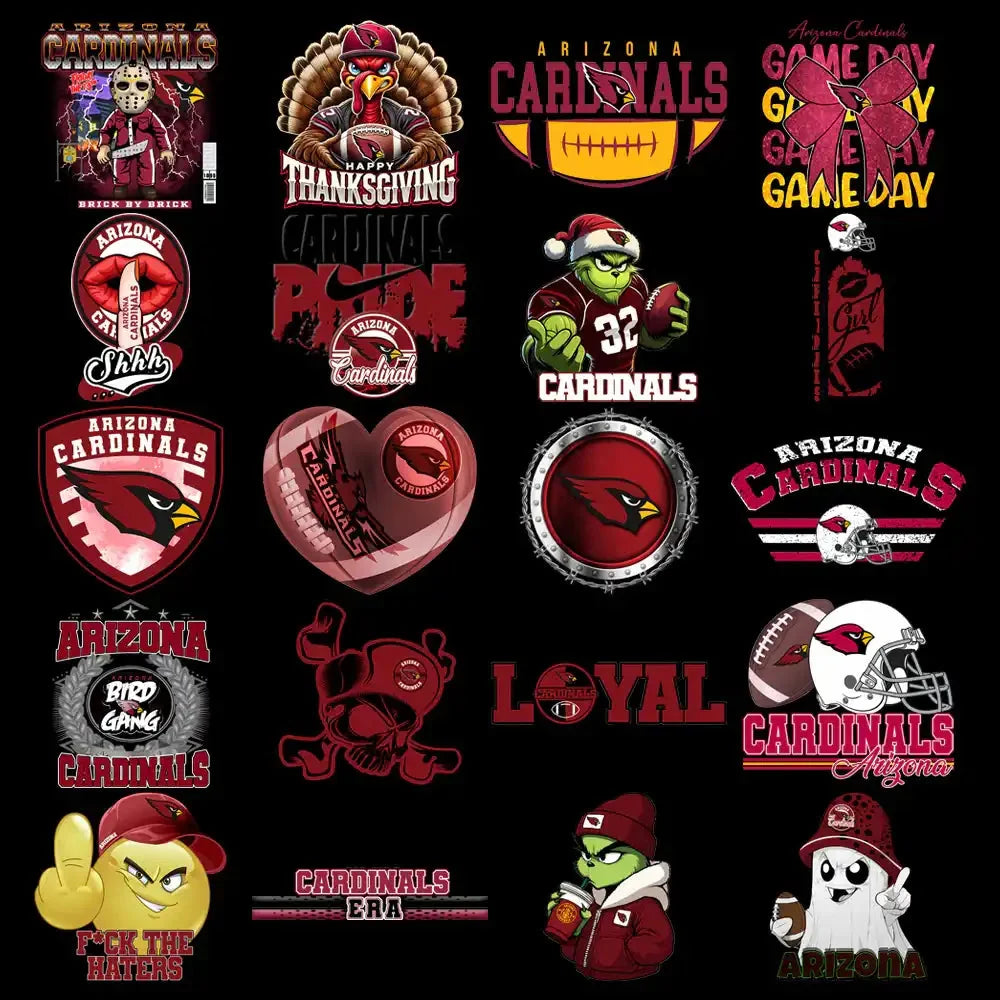48 Arizona Cardinals V1 Football Designs Bundle PNG
