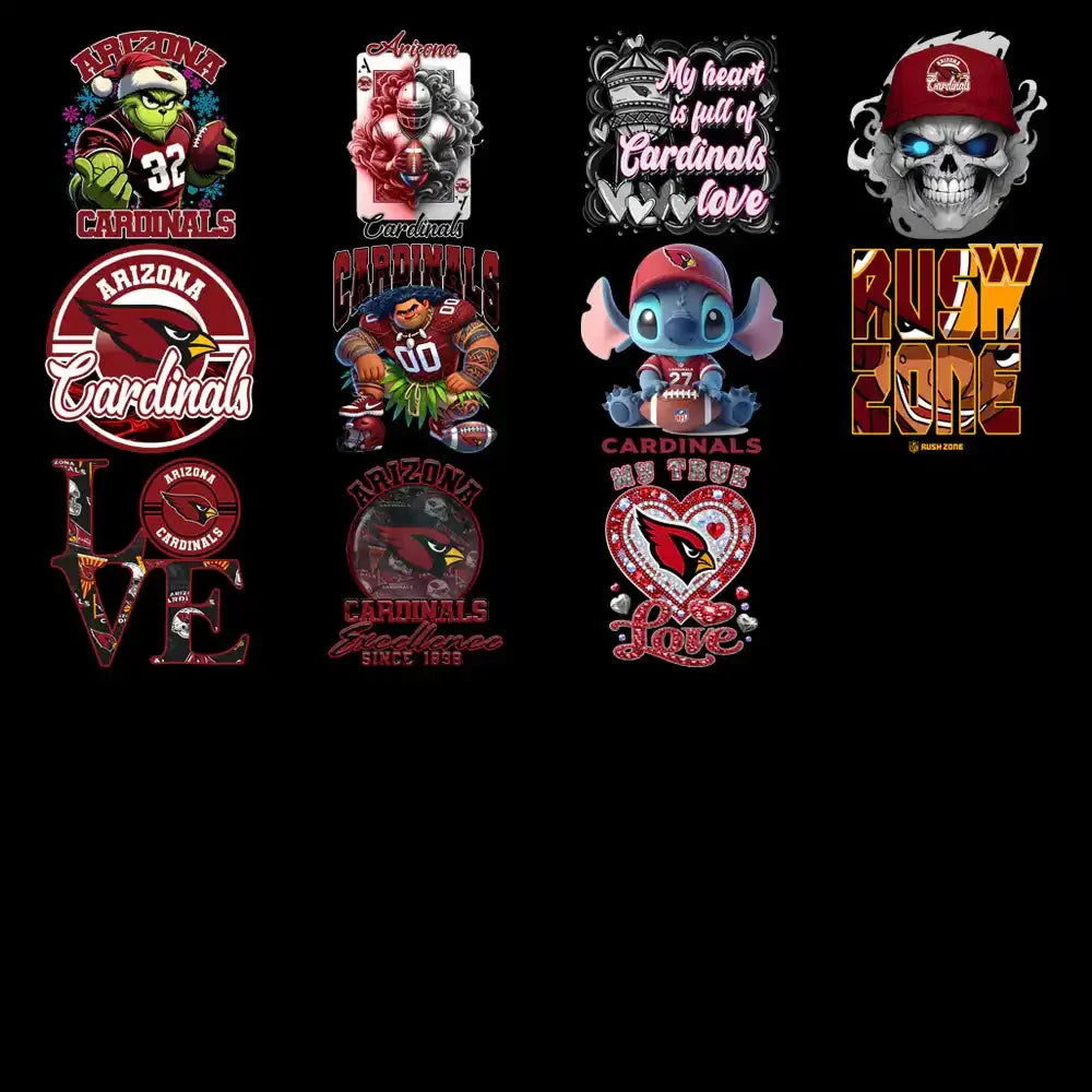 48 Arizona Cardinals V1 Football Designs Bundle PNG