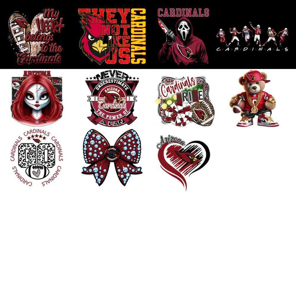48 Arizona Cardinals V2 Football Designs Bundle PNG