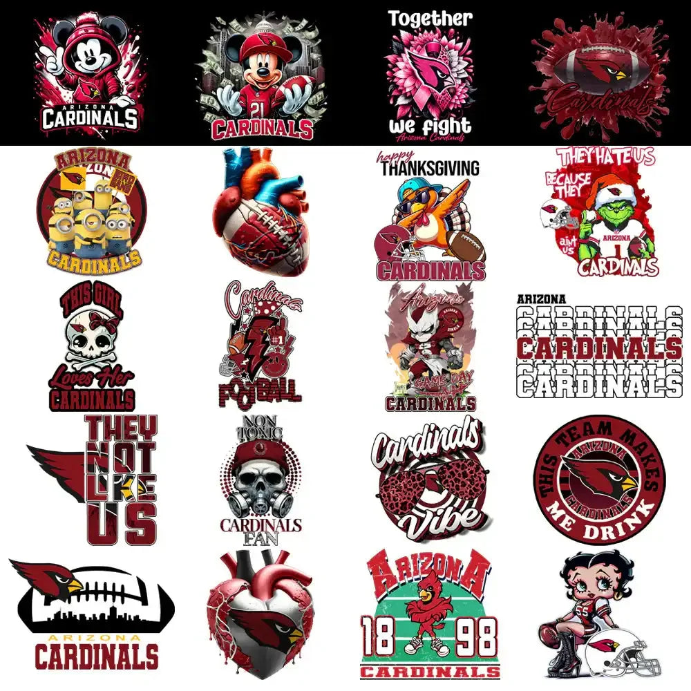 48 Arizona Cardinals V3 Football Designs Bundle PNG