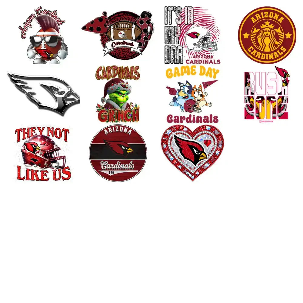 48 Arizona Cardinals V3 Football Designs Bundle PNG