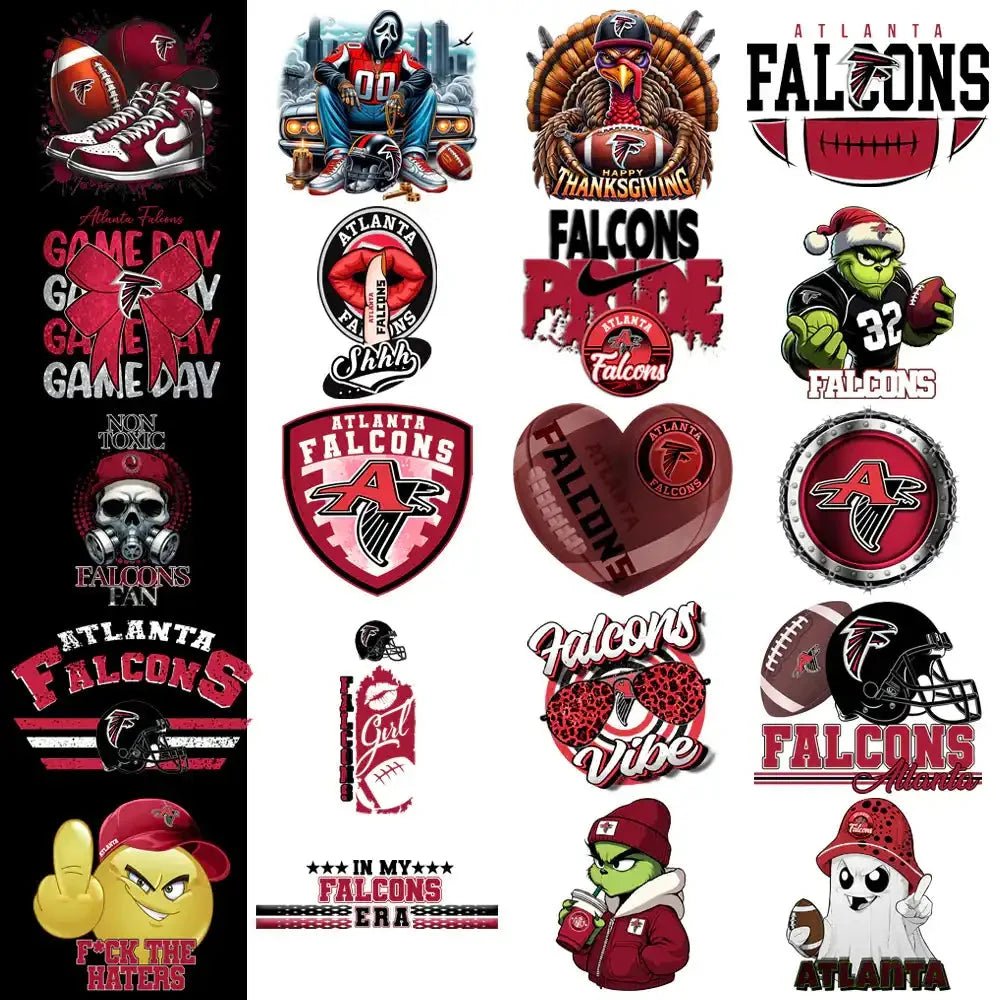 48 Atlanta Falcons V1 Football Designs Bundle PNG
