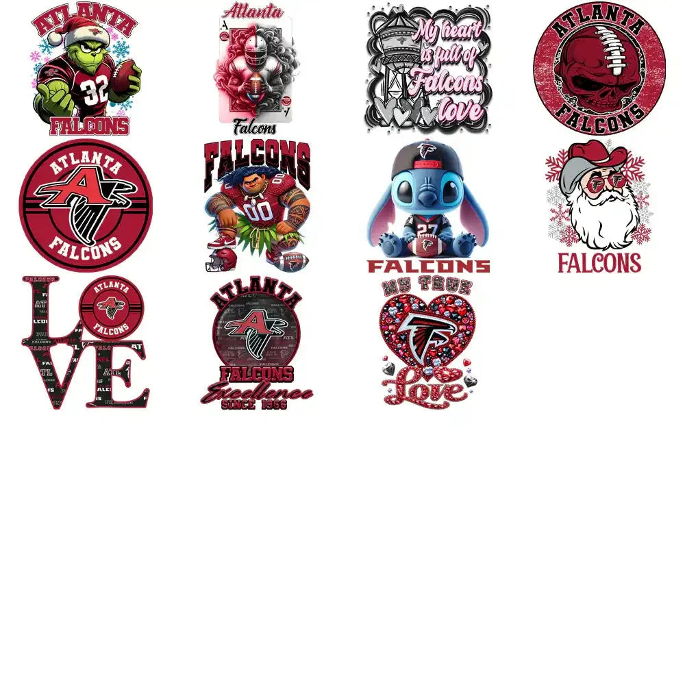 48 Atlanta Falcons V1 Football Designs Bundle PNG
