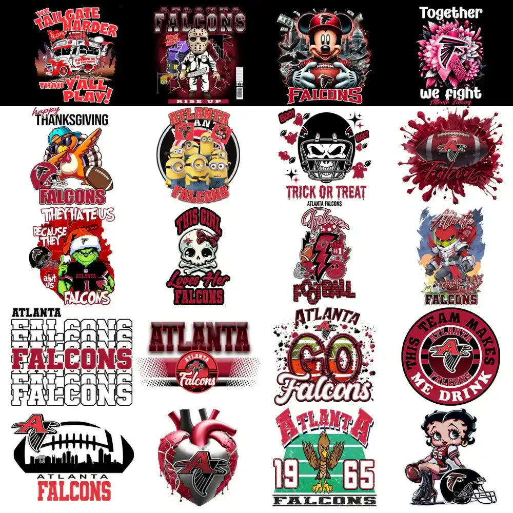 48 Atlanta Falcons V2 Football Designs Bundle PNG