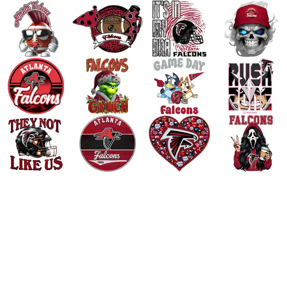 48 Atlanta Falcons V2 Football Designs Bundle PNG