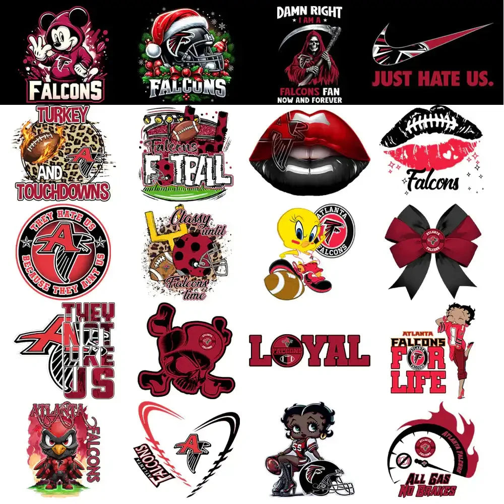 48 Atlanta Falcons V3 Football Designs Bundle PNG