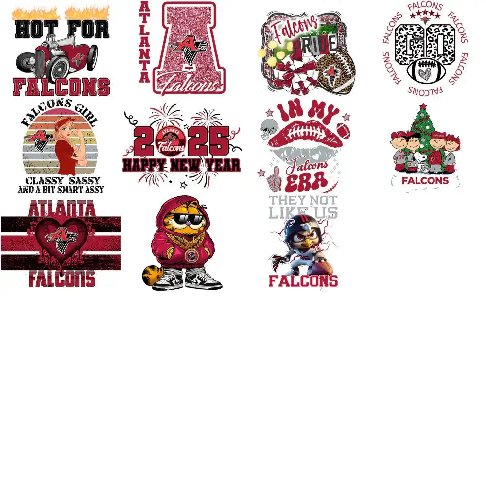 48 Atlanta Falcons V3 Football Designs Bundle PNG