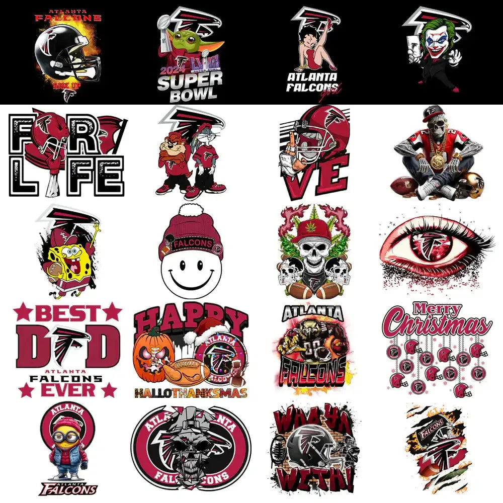 48 Atlanta Falcons V4 Football Designs Bundle PNG
