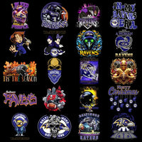 Load image into Gallery viewer, 48 Baltimore Ravens V2 Football Designs Bundle PNG
