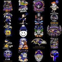 Load image into Gallery viewer, 48 Baltimore Ravens V4 Football Designs Bundle PNG
