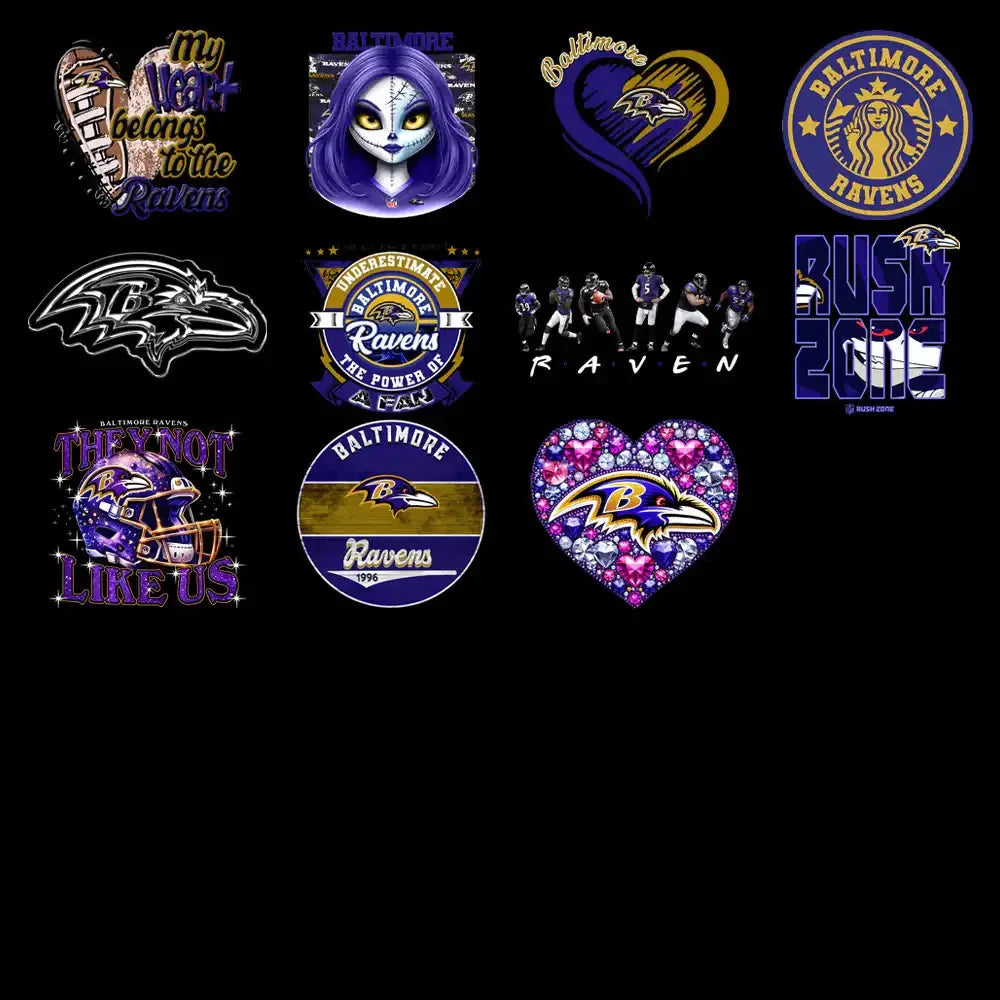 48 Baltimore Ravens V4 Football Designs Bundle PNG