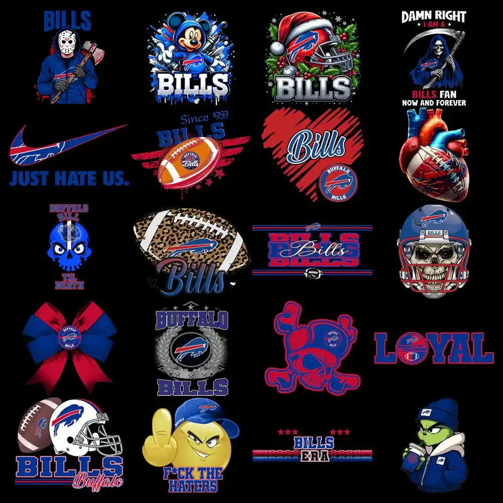 49 Buffalo Bills V2 Football Designs Bundle PNG