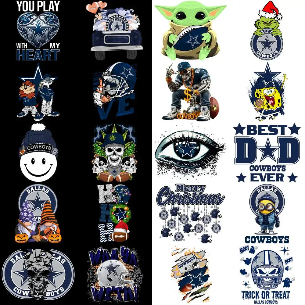 48 Dallas Cowboys V3 Football Designs Bundle PNG