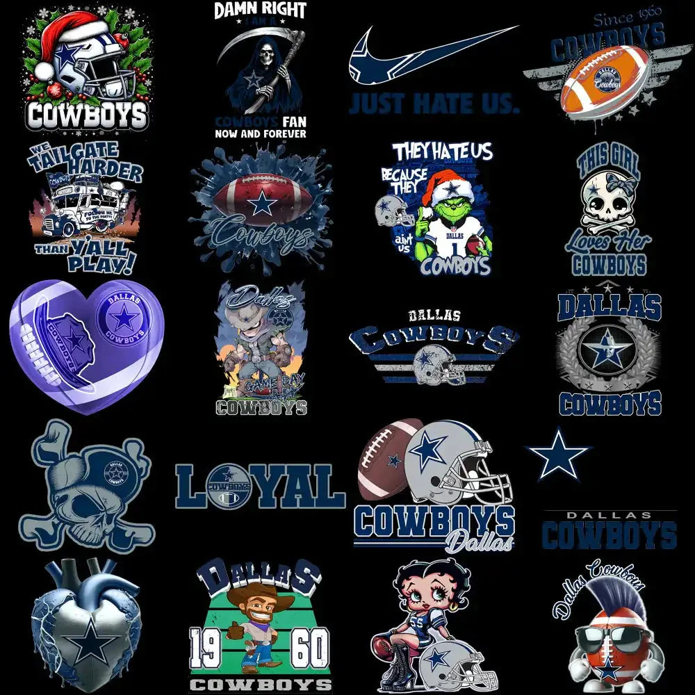 48 Dallas Cowboys V3 Football Designs Bundle PNG