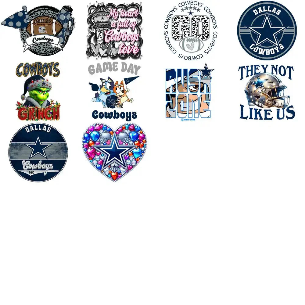48 Dallas Cowboys V3 Football Designs Bundle PNG