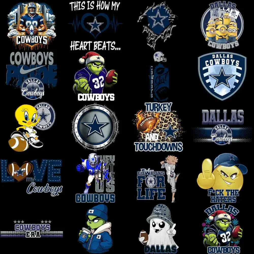 48 Dallas Cowboys V1 Football Designs Bundle PNG