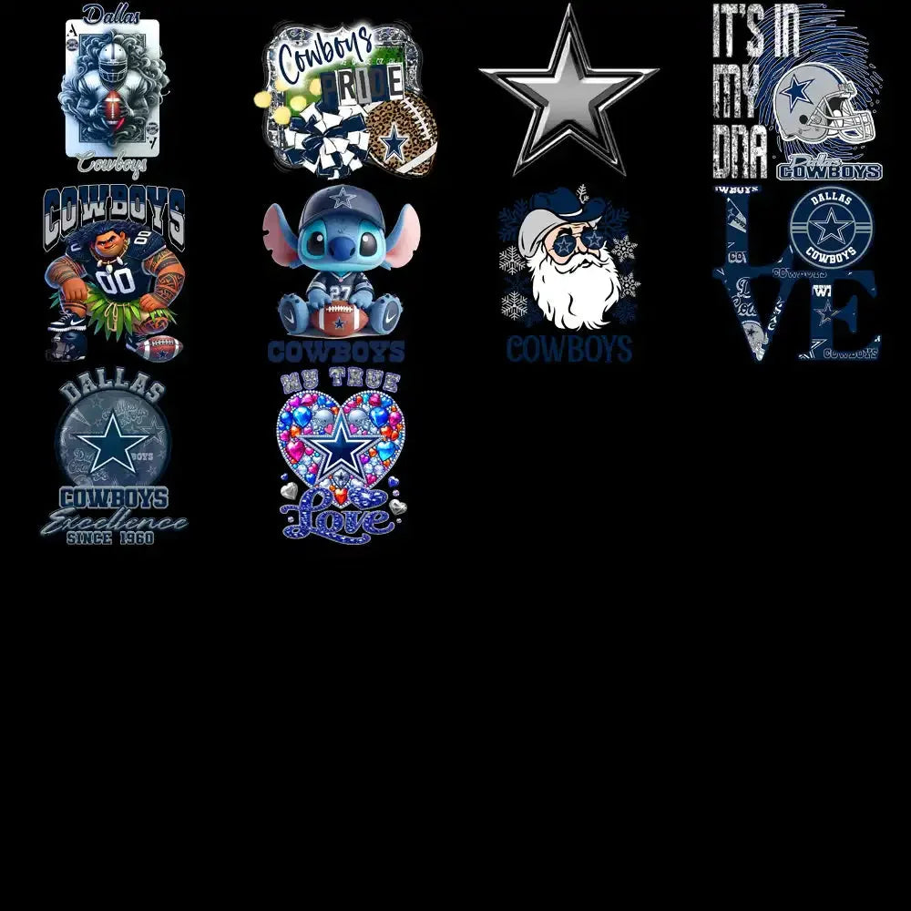 48 Dallas Cowboys V1 Football Designs Bundle PNG