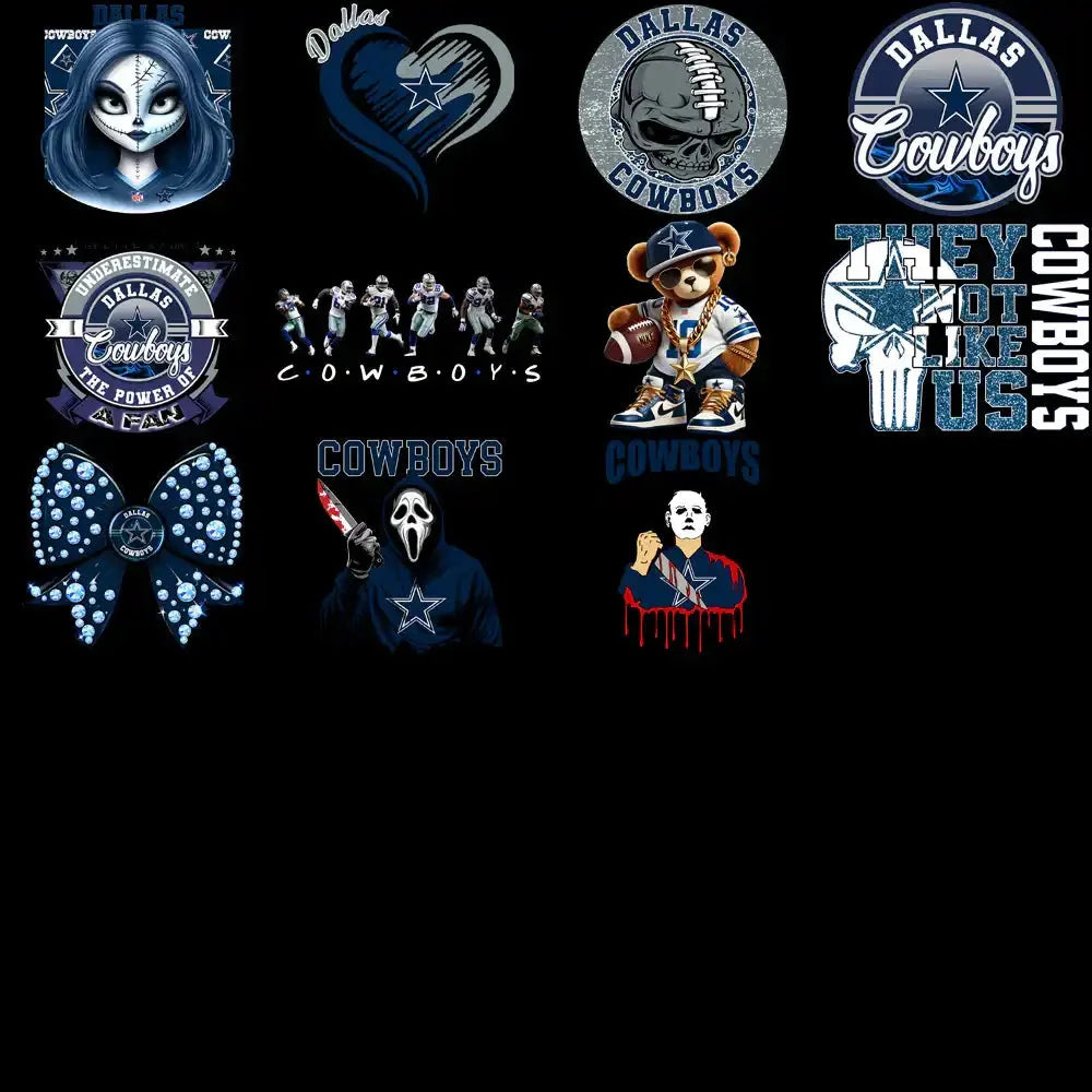 48 Dallas Cowboys V2 Football Designs Bundle PNG
