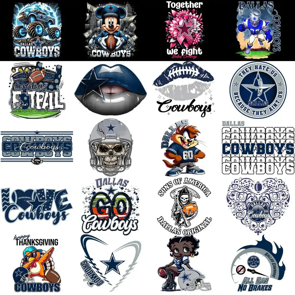 48 Dallas Cowboys V4 Football Designs Bundle PNG