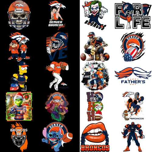 48 Denver Broncos V1 Football Designs Bundle PNG