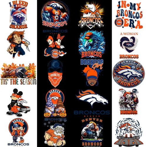 48 Denver Broncos V2 Football Designs Bundle PNG
