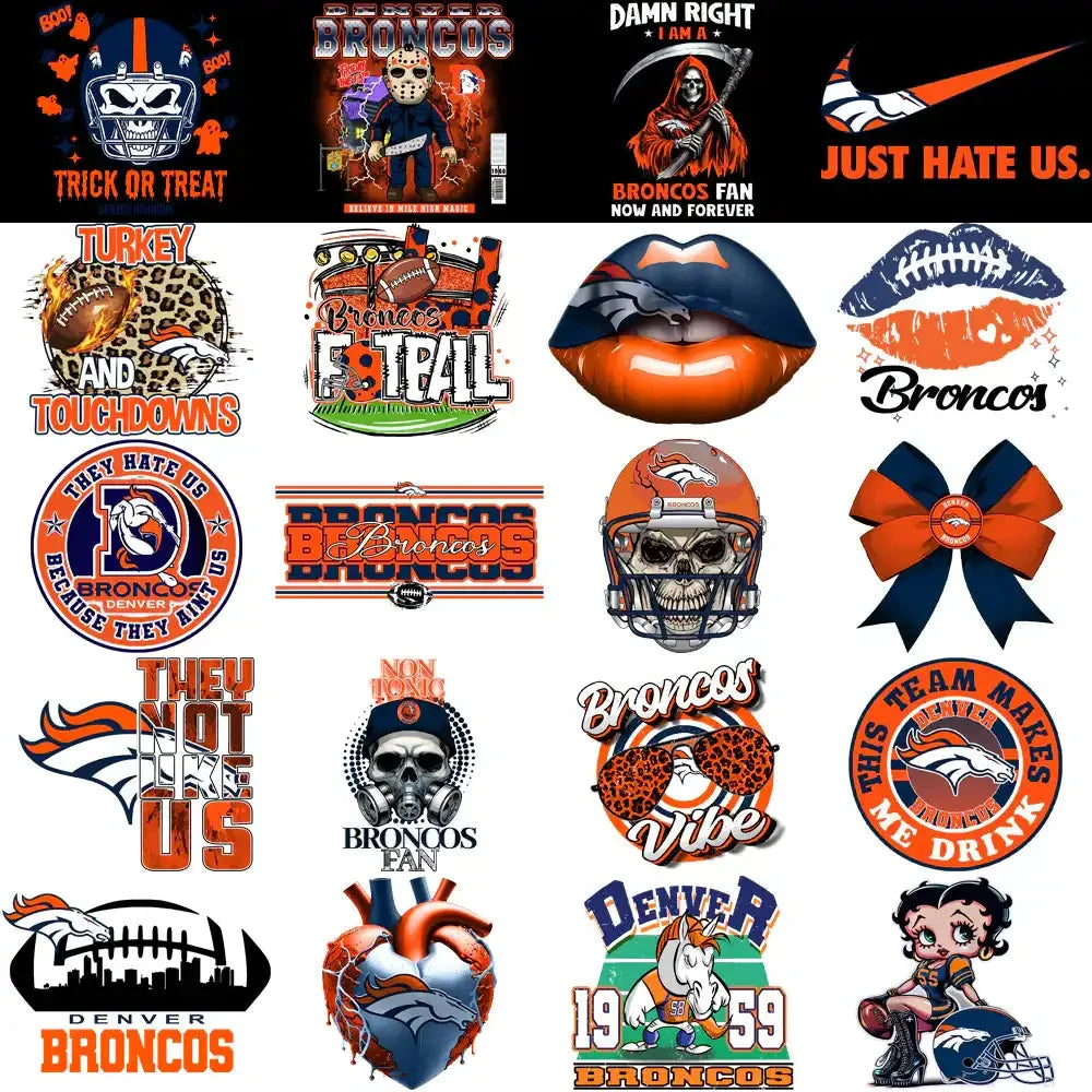 48 Denver Broncos V3 Football Designs Bundle PNG