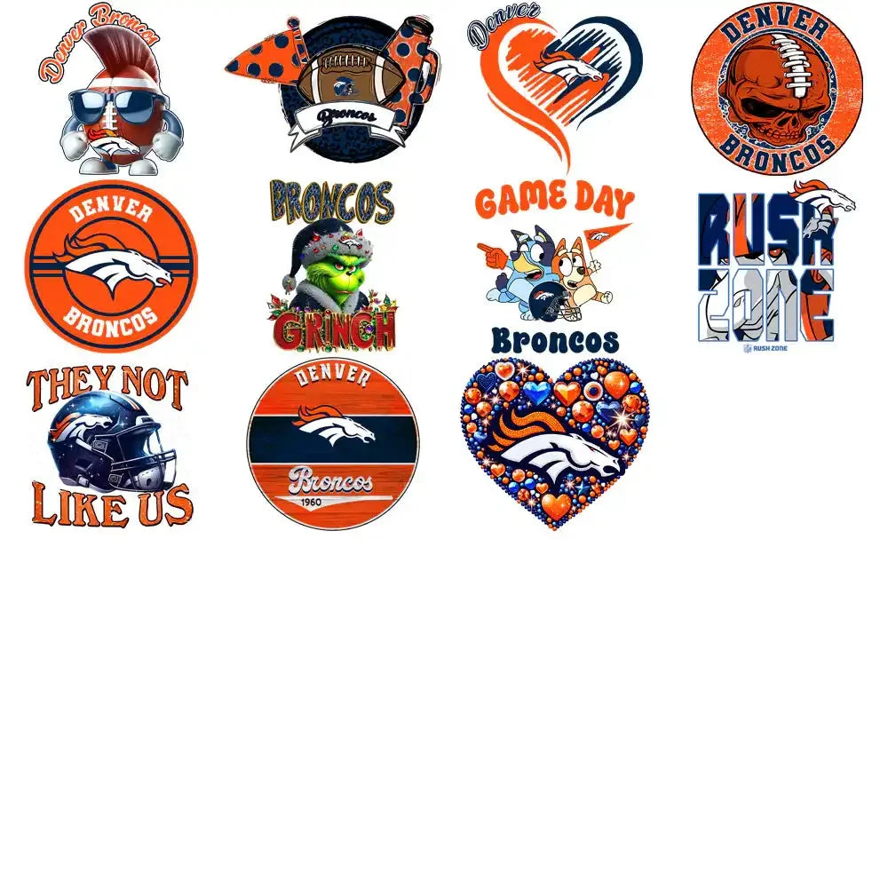 48 Denver Broncos V3 Football Designs Bundle PNG