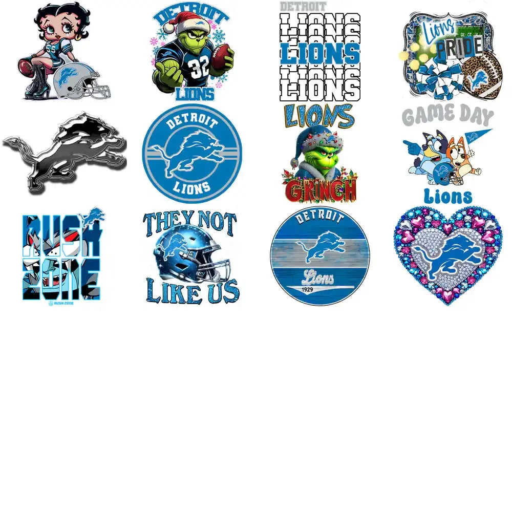 50 Detroit Lions V3 Football Designs Bundle PNG