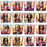Load image into Gallery viewer, 48 Fashion Black Girl Tumbler Wrap Bundle Jpg
