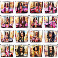 Load image into Gallery viewer, 48 Fashion Black Girl Tumbler Wrap Bundle Jpg
