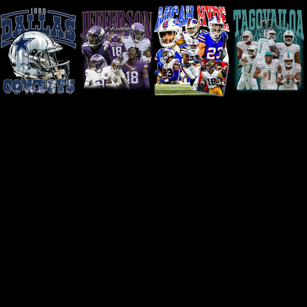 48 Football Players Bootleg Designs Bundle PNG