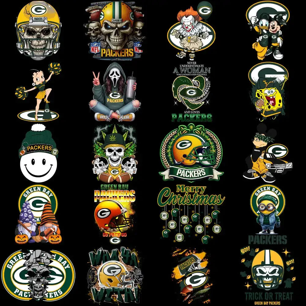 48 Green Bay Packers V1 Football Designs Bundle PNG