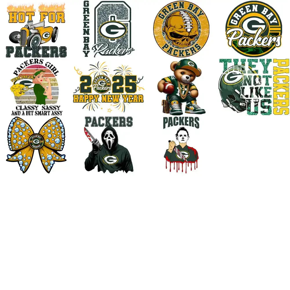 48 Green Bay Packers V1 Football Designs Bundle PNG
