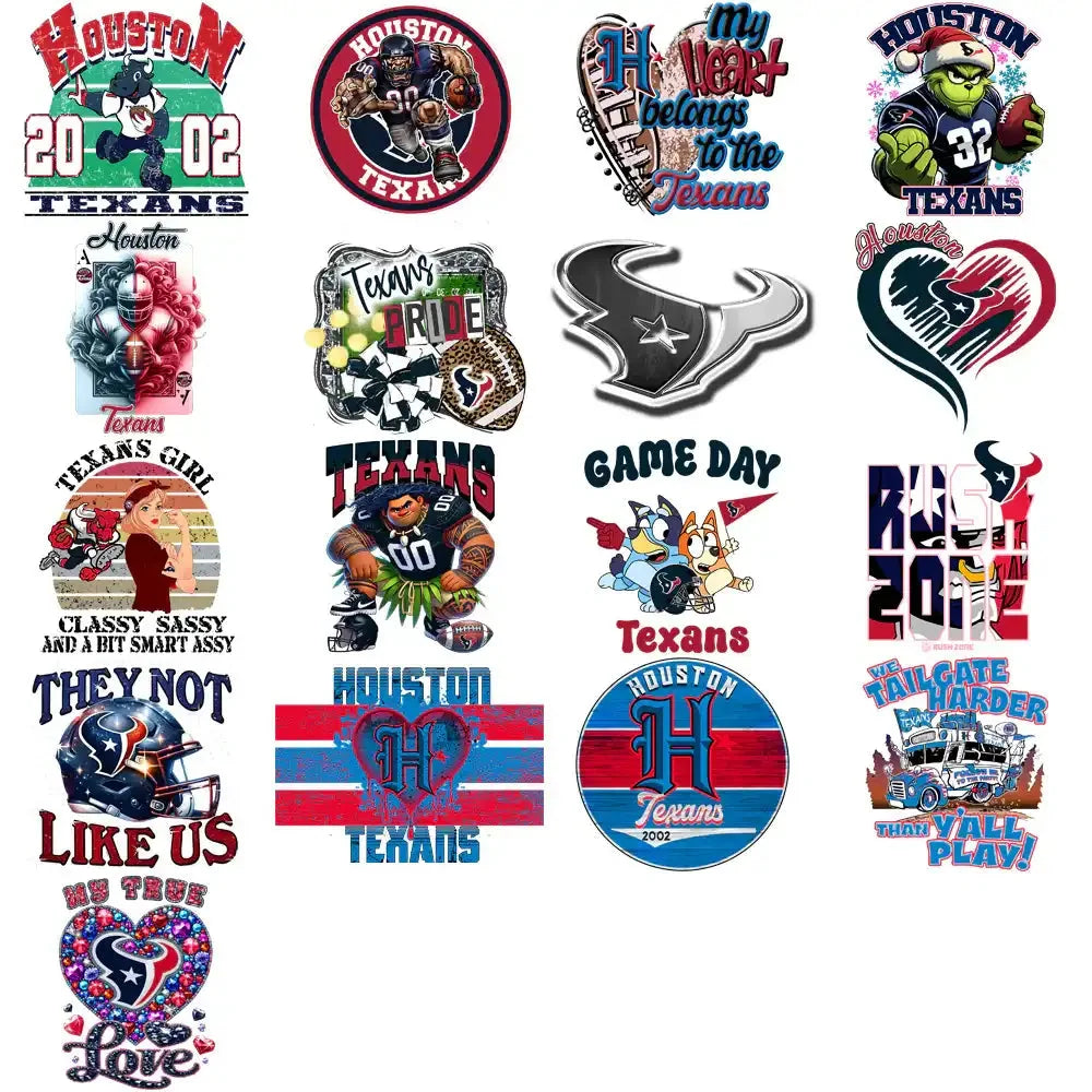 54 Houston Texans V1 Football Designs Bundle PNG