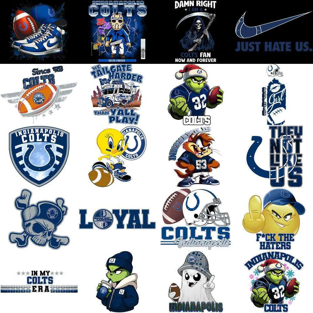 48 Indianapolis Colts V1 Football Designs Bundle PNG