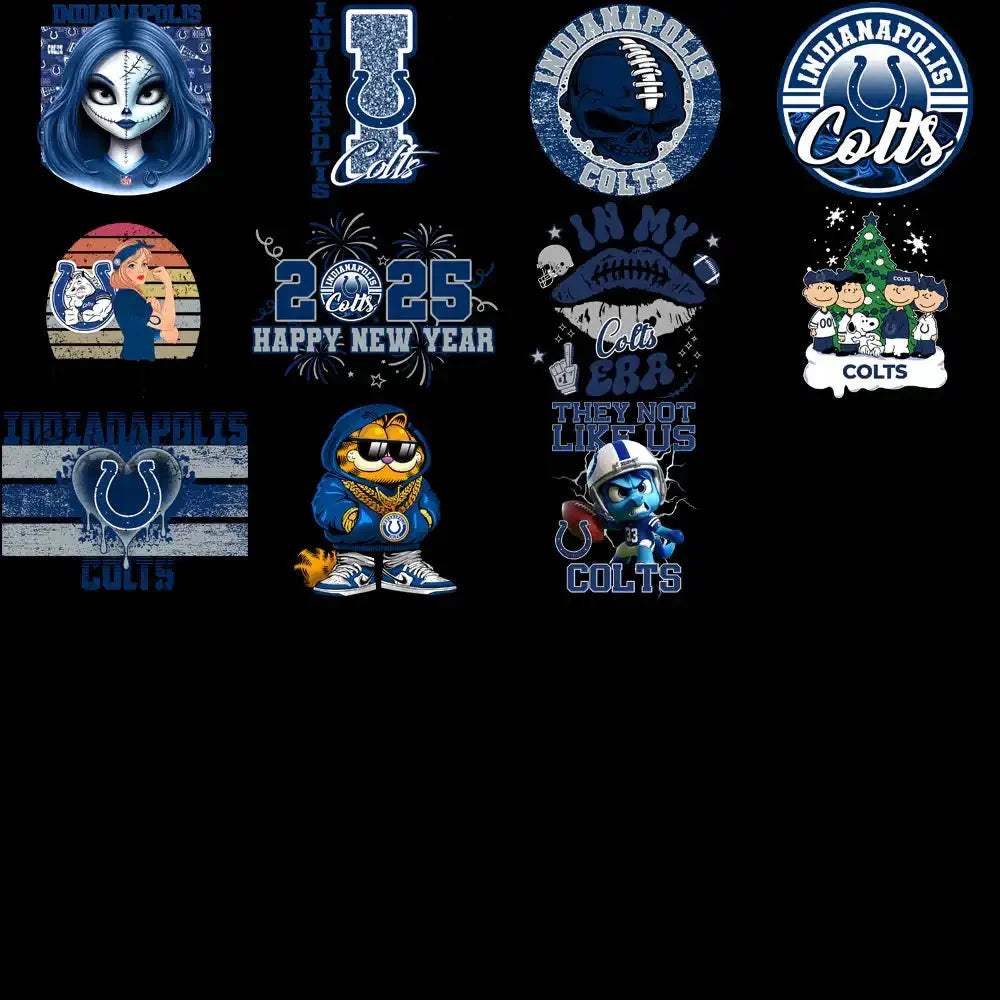 48 Indianapolis Colts V2 Football Designs Bundle PNG