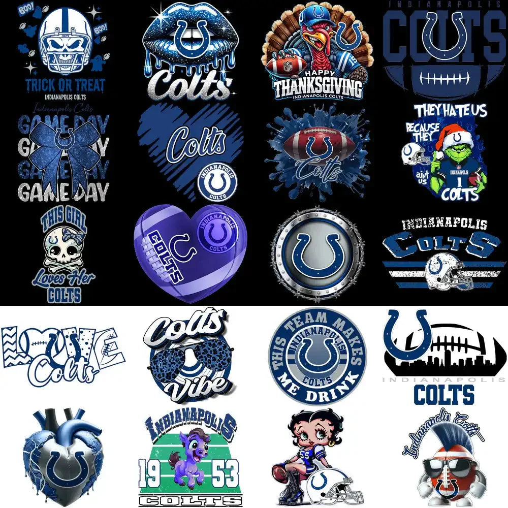 48 Indianapolis Colts V3 Football Designs Bundle PNG