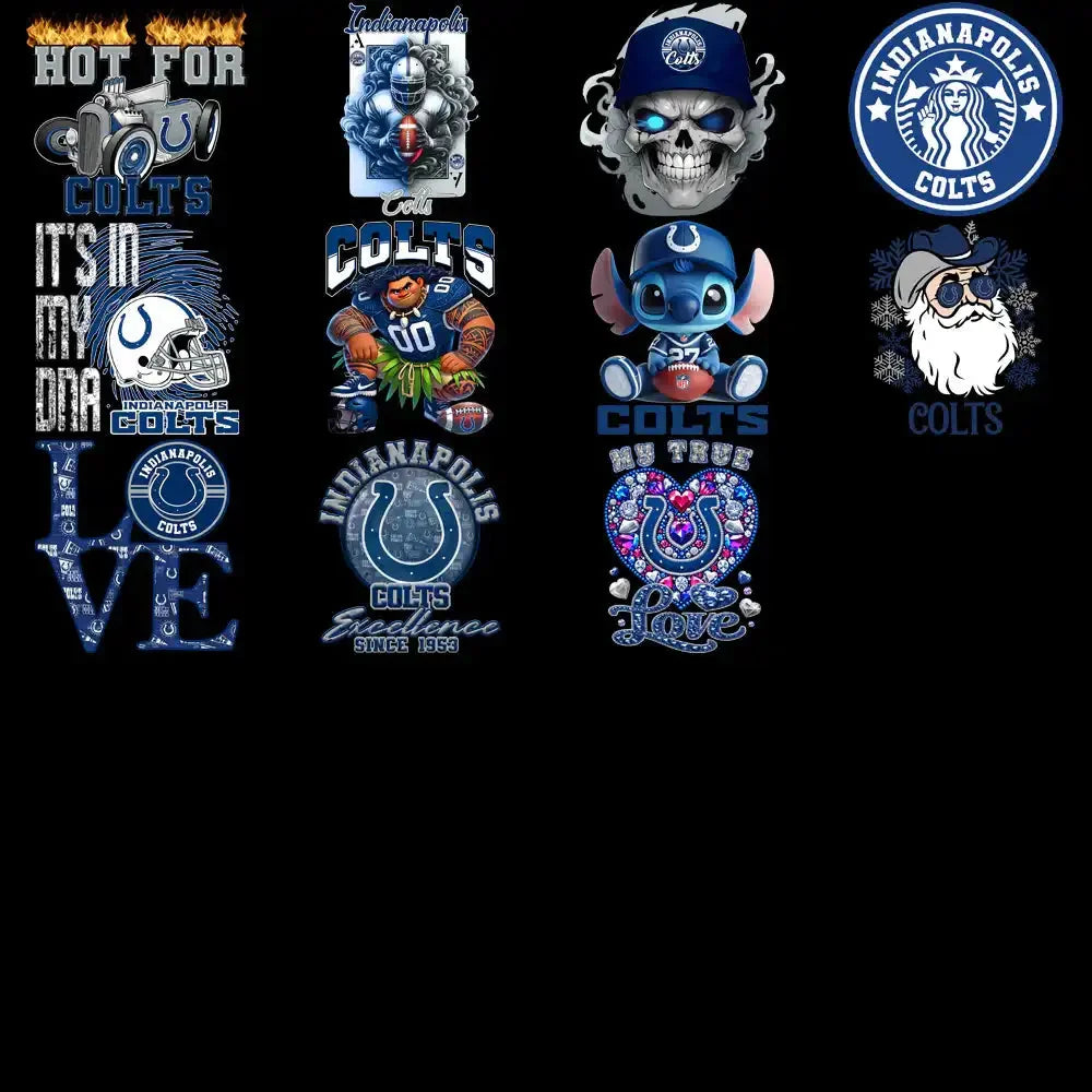48 Indianapolis Colts V4 Football Designs Bundle PNG
