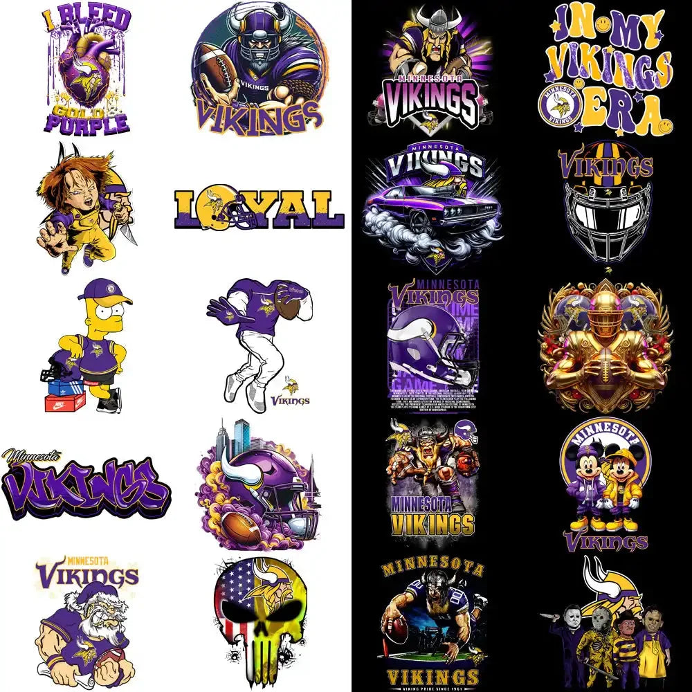 48 Minnesota Vikings V2 Football Designs Bundle PNG