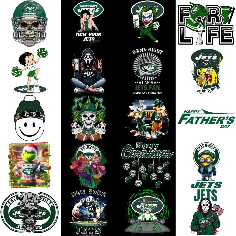 48 New York Jets V1 Football Designs Bundle PNG
