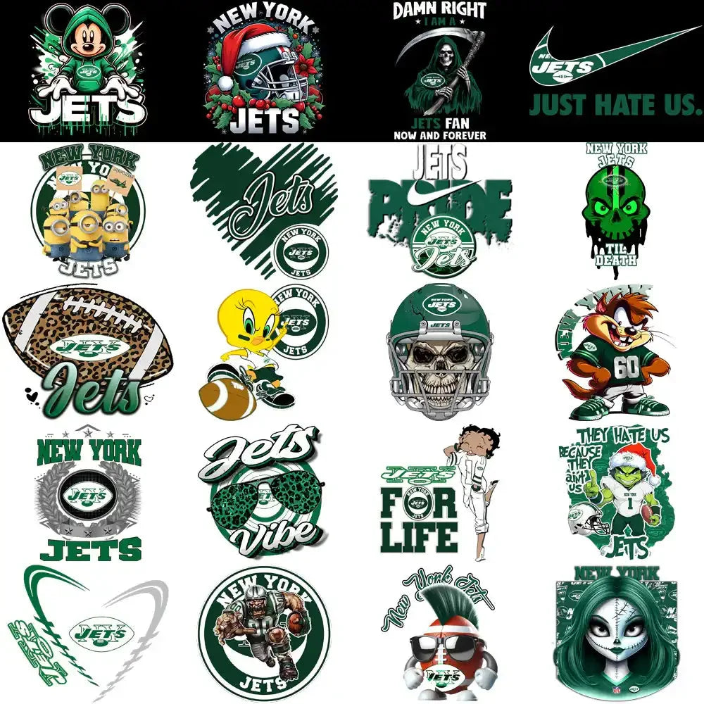 48 New York Jets V1 Football Designs Bundle PNG