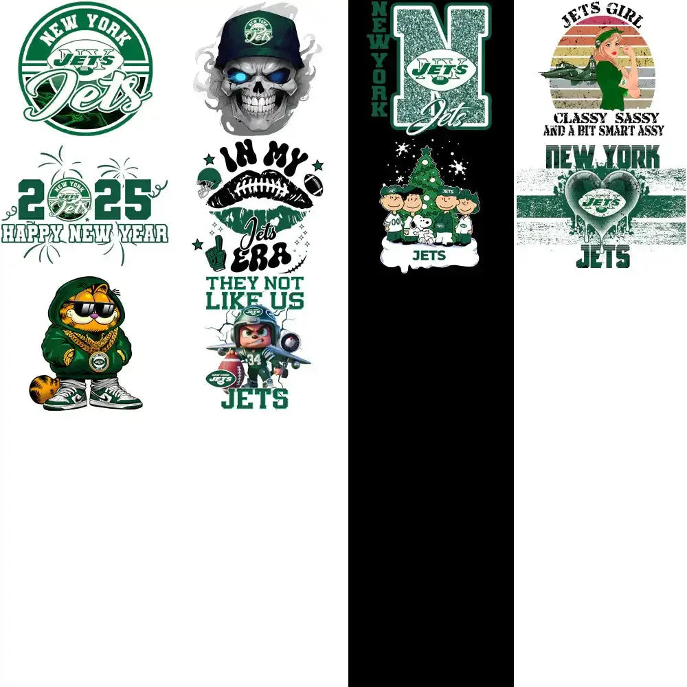 48 New York Jets V1 Football Designs Bundle PNG