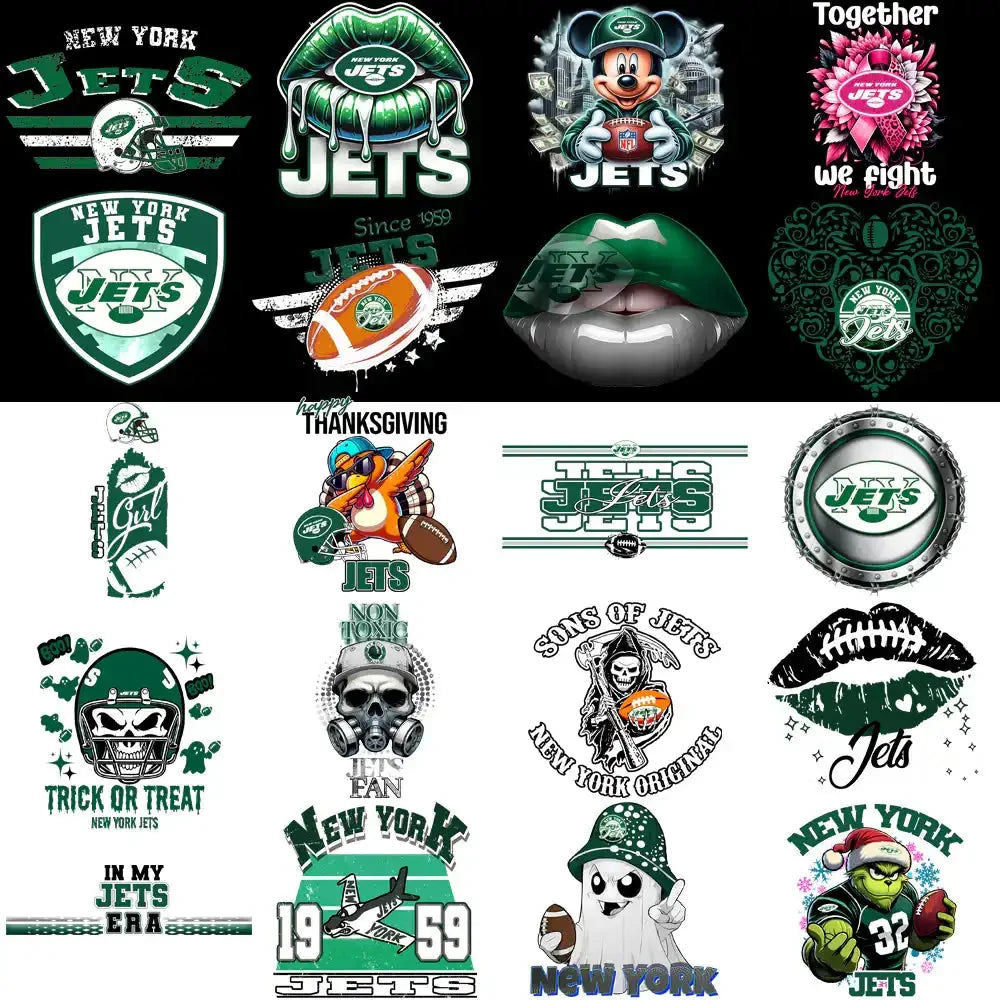 48 New York Jets V2 Football Designs Bundle PNG