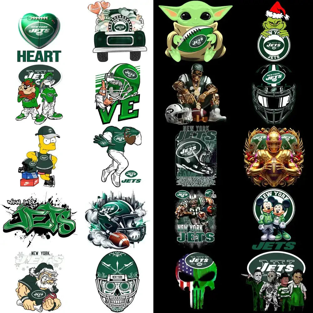 48 New York Jets V3 Football Designs Bundle PNG