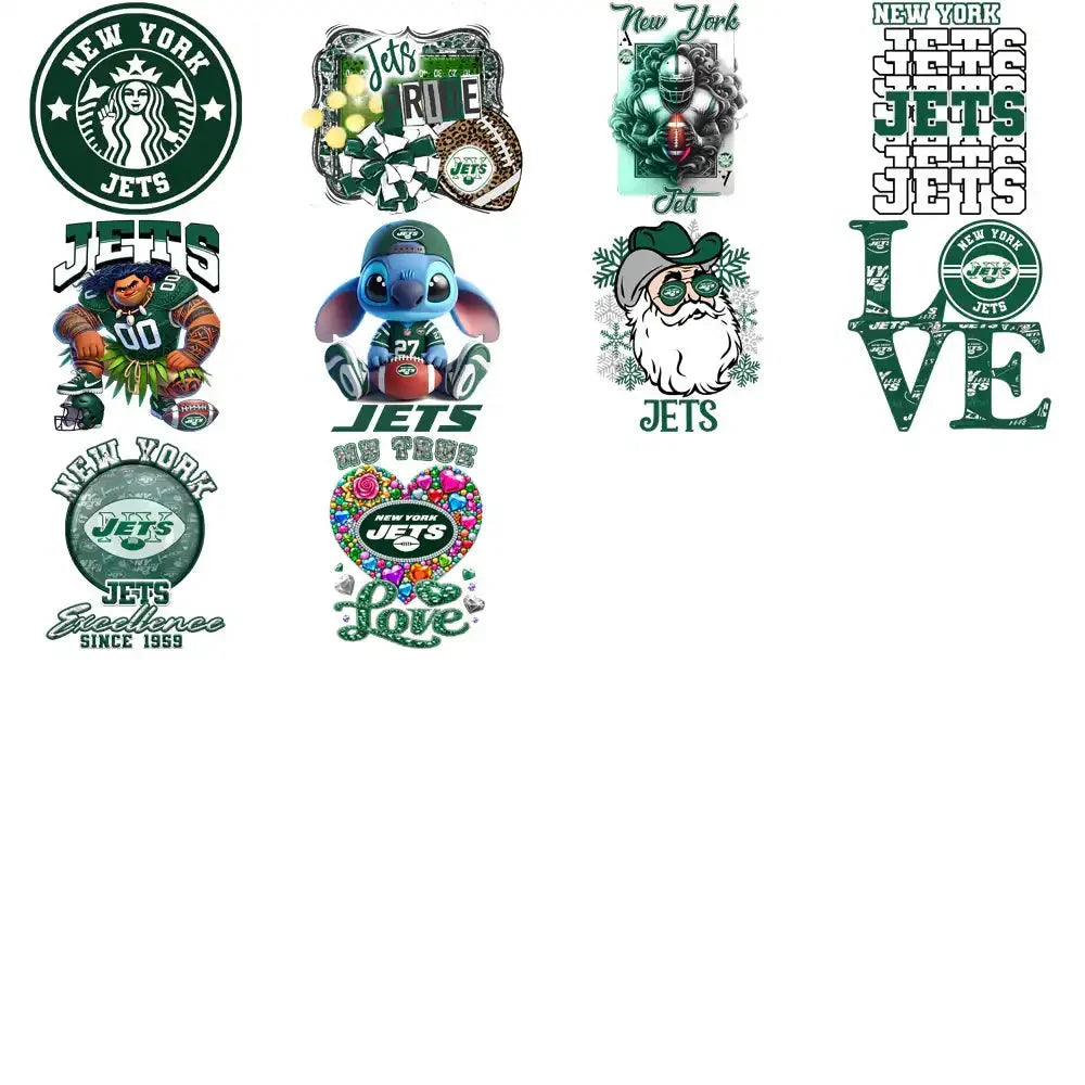 48 New York Jets V3 Football Designs Bundle PNG