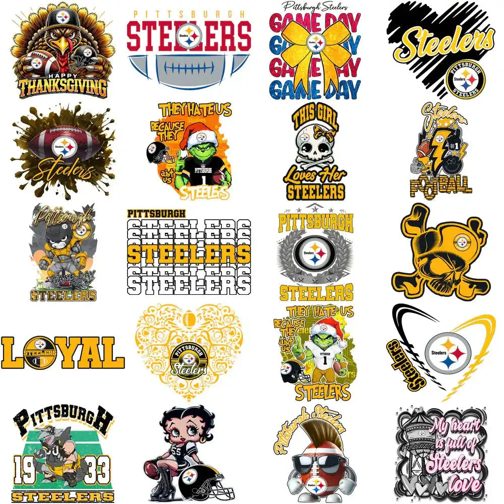 48 Pittsburgh Steelers V1 Football Designs Bundle PNG